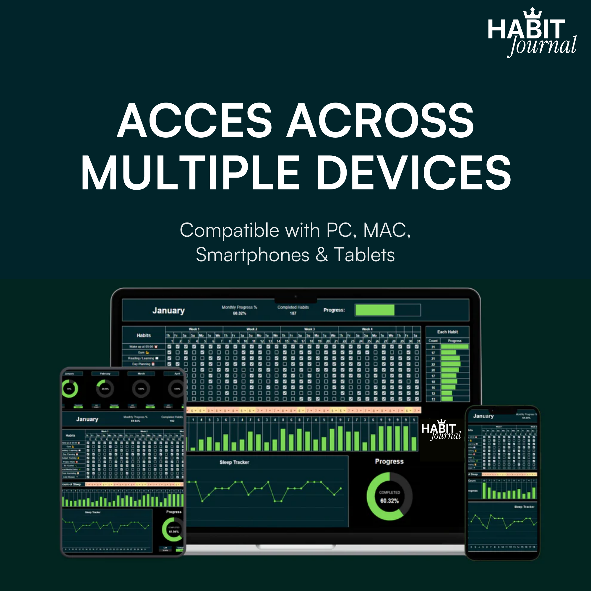 Habit Journal for Excel & Google Sheets